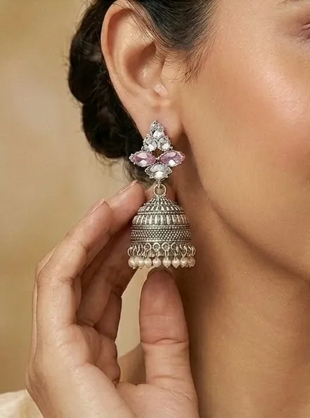Rose Pink Jhumkas