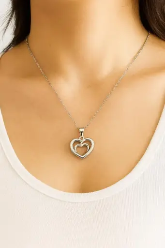 Silver Infinity Heart Chain