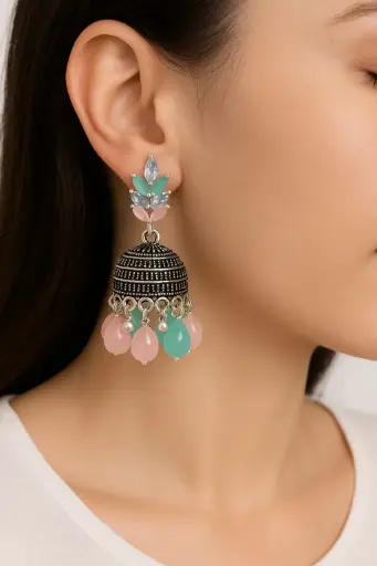 Pastel Bloom Jhumkas