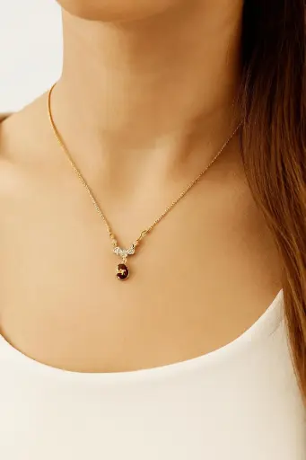 Ruby Leaf Blossom Chain